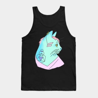 Hipster geometric tattoo edm rave cat Tank Top